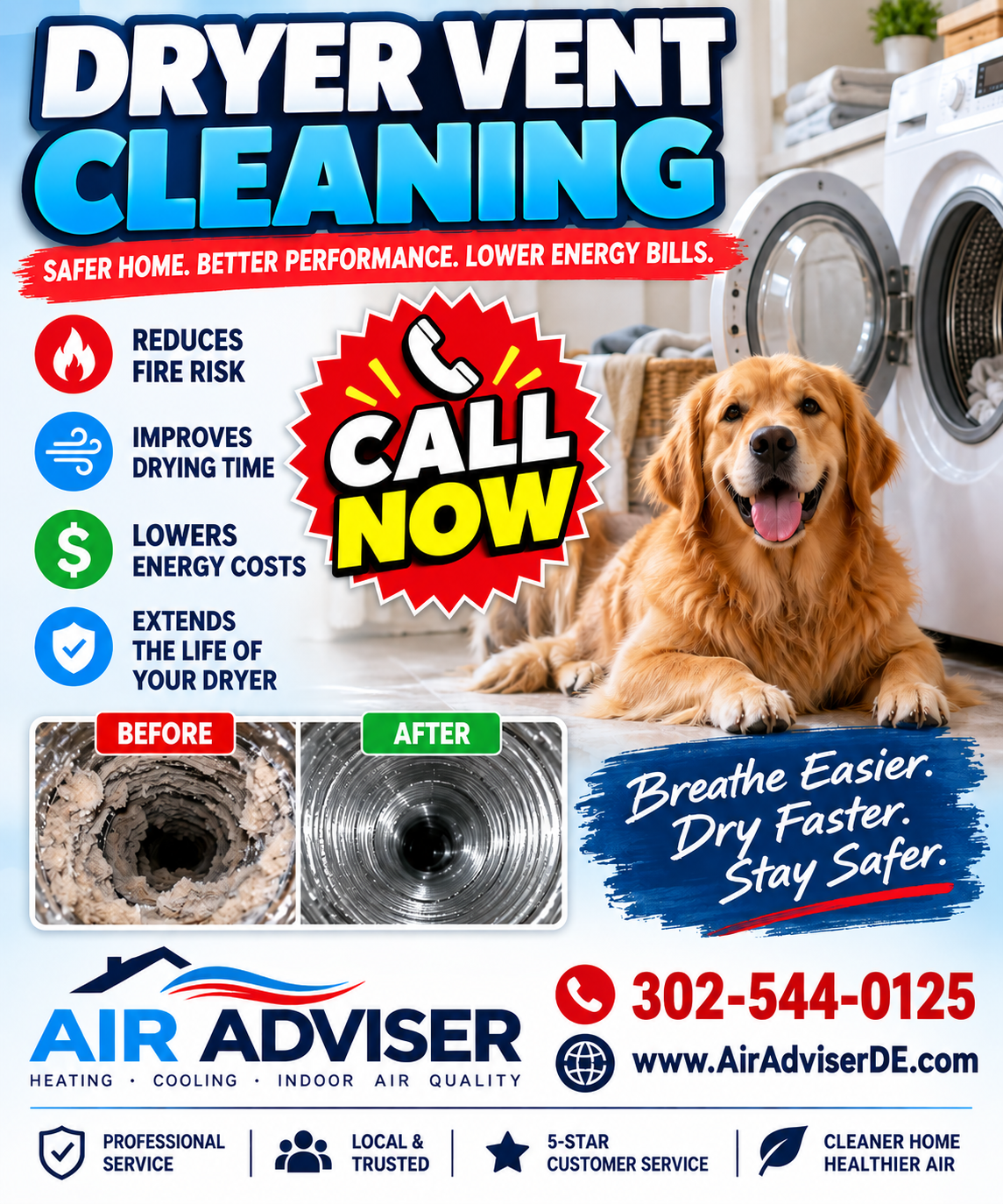 Dryer Vent Cleaning Safety Flyer